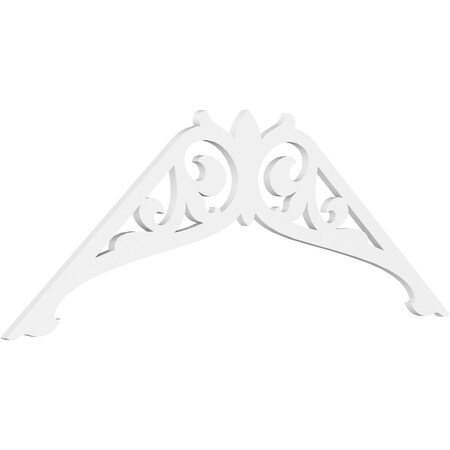 Ekena Millwork Pitch Carrillo Architectural Grade PVC Gable Pediment, 72"W x 30"H x 1"P (10/12) GPP072X030X100CRL